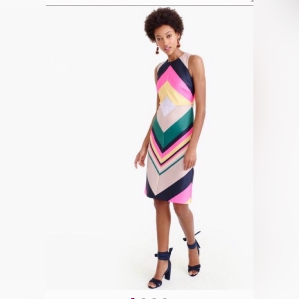 J. Crew Vibrant Chevron Midi Dress